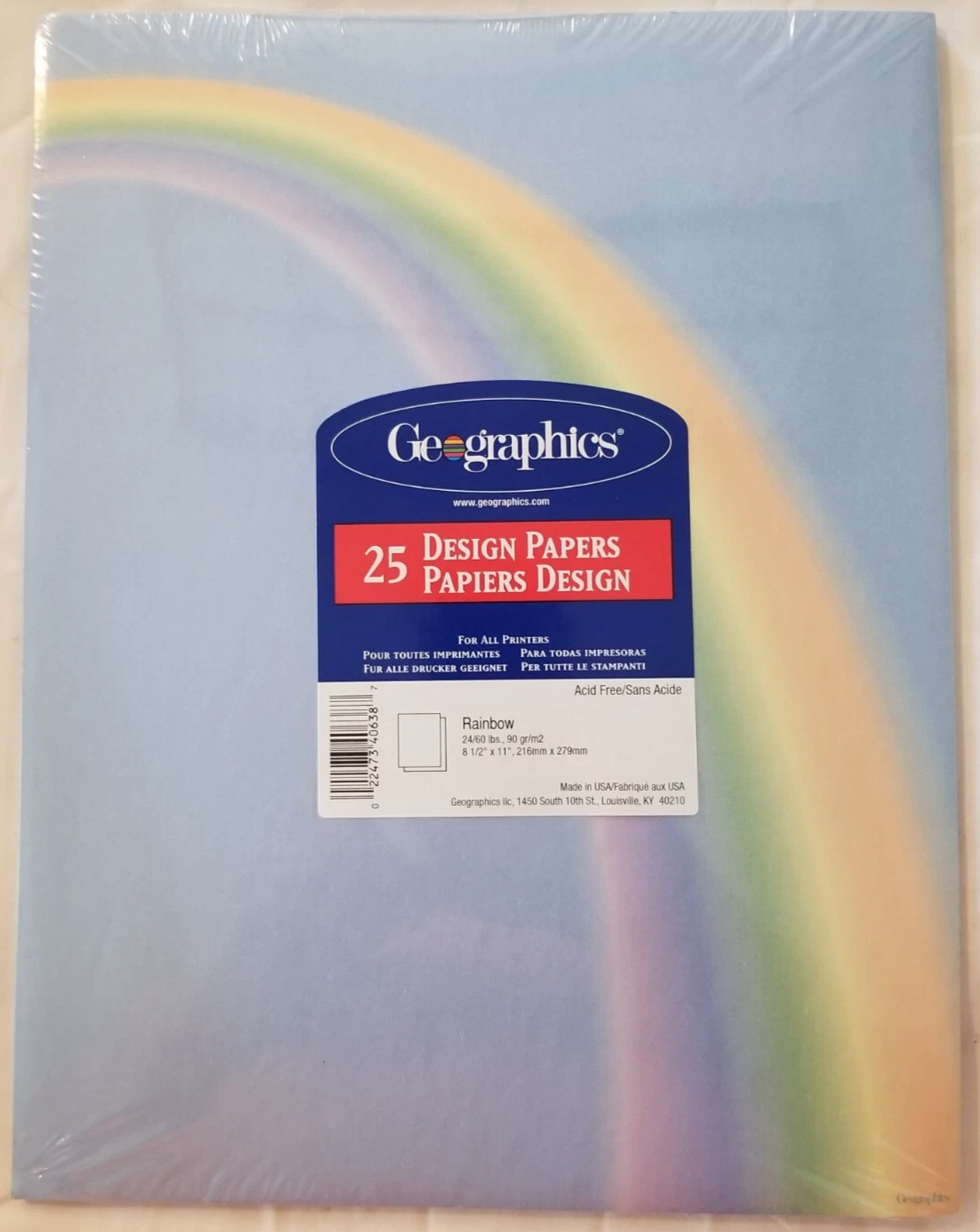 RHEA- 🌈 Rainbow Geopaper For Printer 25X Sheets 8 1/2" X 11" 🌈 Sealed 🌈