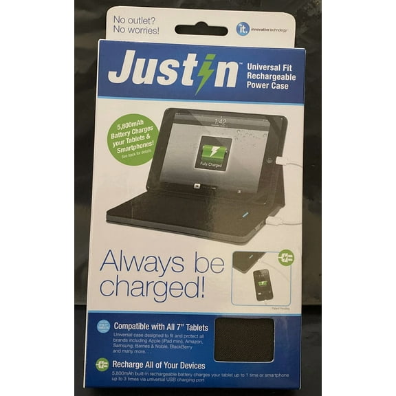 RHEA- Rechargeable Power Case For 7" Tablets And Phones Innovative Technology Justin
