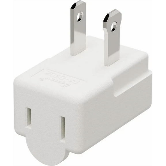 RHEA- Right Angle Adapter,2-Prong 90 Degree Upward Angled Ac Adapter, Polarized 2-Pron