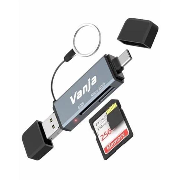 RHEA- Sd Card Reader, 3 In 1 Usb/Usb C/Micro Usb Micro Sd Metal-Micro Usb & Type C