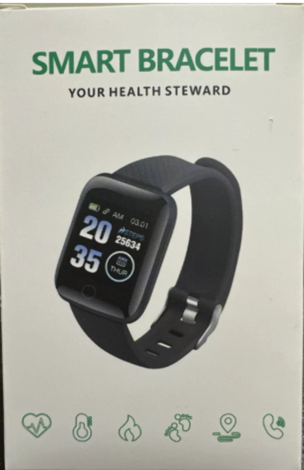 RHEA- Smart Bracelet "Your Health Steward" Fitness Tracker/ Smart Health & Hr Monitor