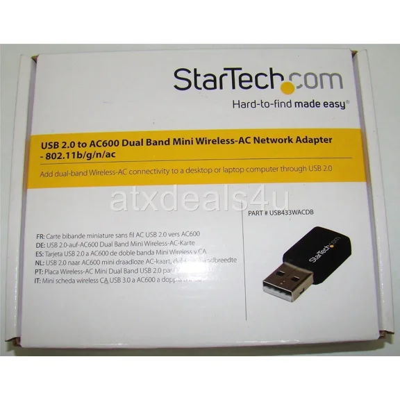 RHEA- Startech Usb433Wacdb Usb 2.0 To Ac600 Dual Band Mini Wireless Ac Network Adapter