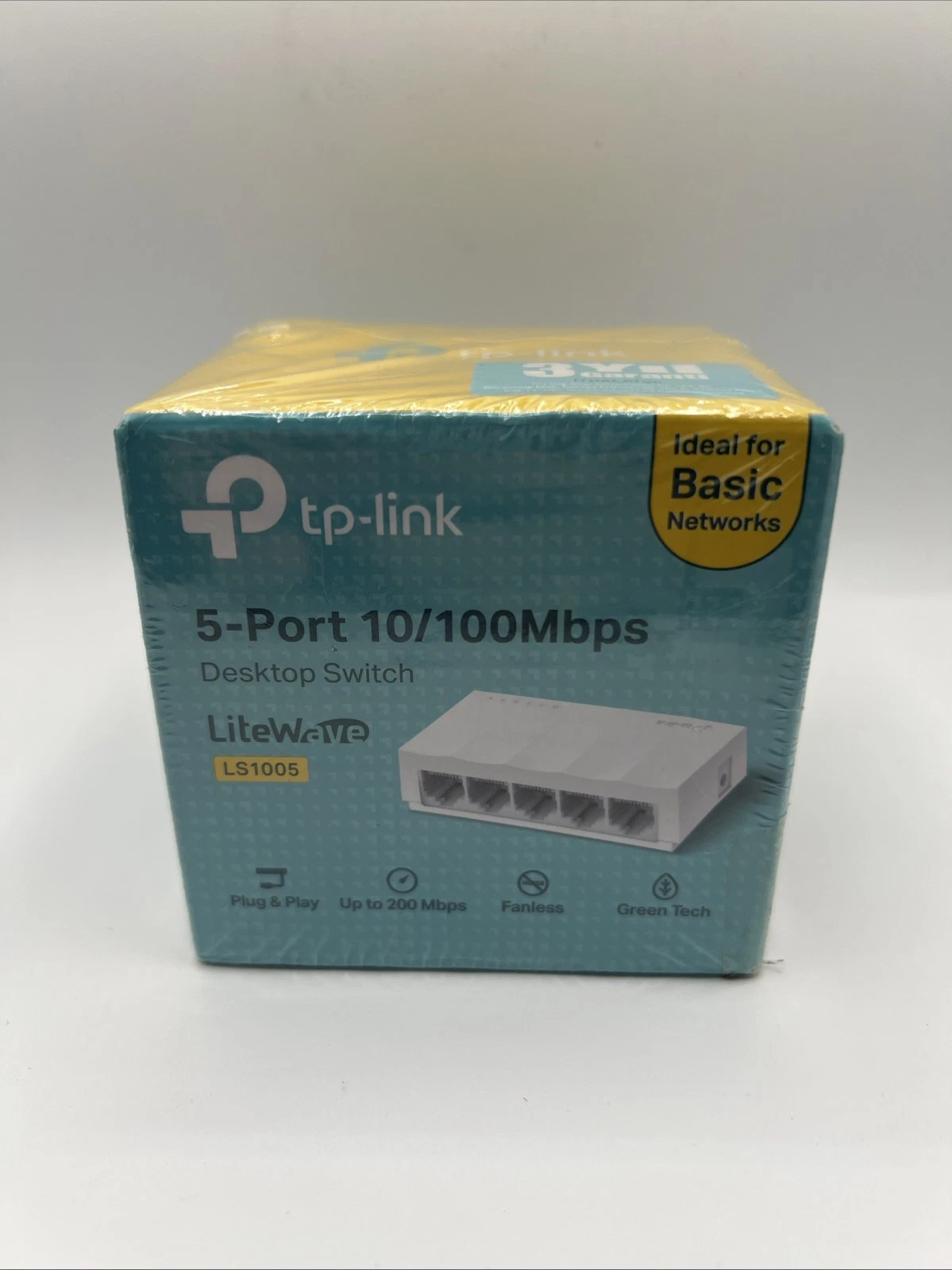 RHEA- Tp-Link Ls1005 10/100Mbps 5-Fast Ethernet Switch Rj-45 Ports White New Sealed