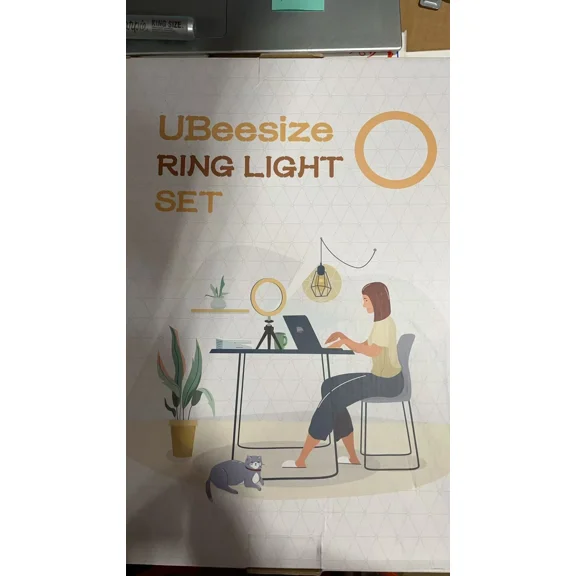RHEA- Ubeesize 10In Ring Light Bi-Color W/Tripod, Phone Holder, And Adapter Black