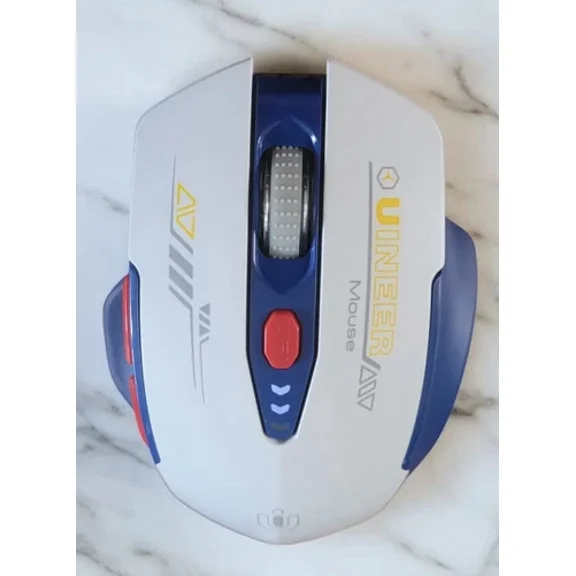 RHEA- Uineer White & Blue Wireless Rechargable Gaming Mouse U6P