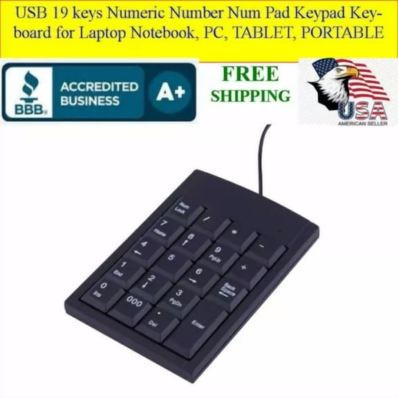 RHEA- Usb 19 Keys Numeric Number Num Pad Keypad Keyboard For Pc Device, Laptop, Tablet
