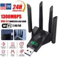thumbnail image 1 of RHEA- Usb 3.0 Wireless Wifi Adapter 1300Mbps Long Range Dongle Dual Band Network New, 1 of 6