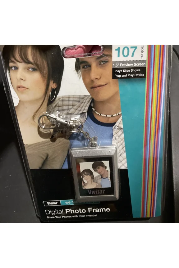 - Vivitar Dpf14 Black 1.5" Digital Photo Frame Keychain Size Plug N Play 107 Photo