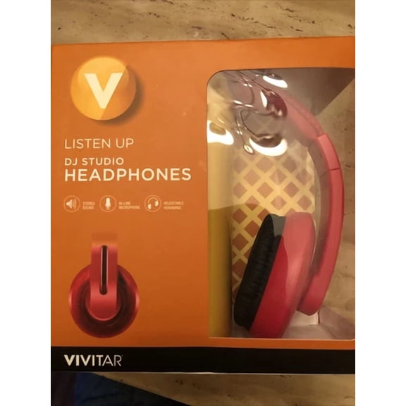 RHEA- Vivitar Headphones Stereo Dj Listen Up White Adjustable Ear-Cup