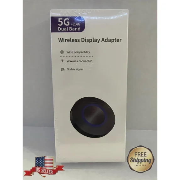 RHEA- Wireless Display Adapter 5G+2G Dual Band Wide Compatibility. New In Box. Tvs
