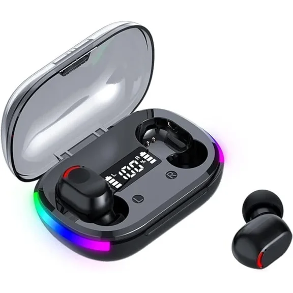 RHEA- Wireless Earbuds, Hifi Digital Led Display Stereo Gaming Earbuds Bluetooth Headp