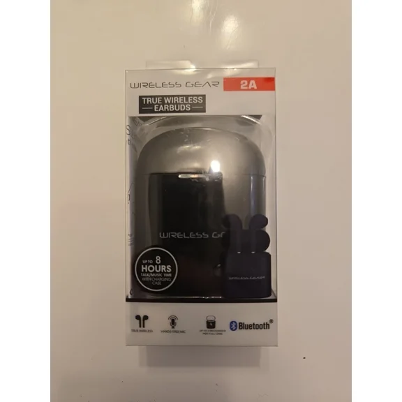 RHEA- Wireless Gear True Wireless Bluetooth Earbuds Black Hands Free With Case