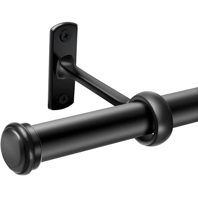 RHF 1 Inch Curtain Rods, Black Curtain Rods, Curtain Rods for Windows