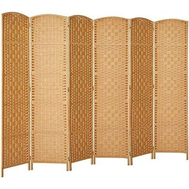 RHF 6 Ft. Tall Extra Wide- Weave Fiber Room Divider 8 Panel Room ...