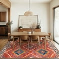 thumbnail image 1 of 8'x10' Area Rugs for Living Room, Machine Washable Non-Slip Carpet, Soft Faux Wool Low Pile Moroccan Farmhouse Western Rug, Brick Red, 1 of 5