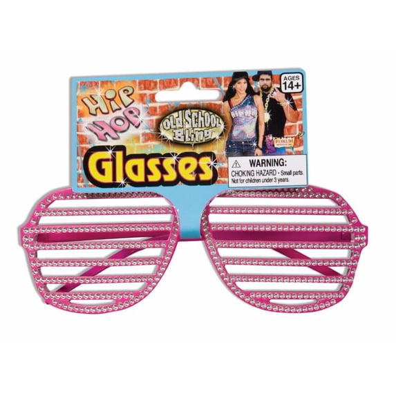 RHINESTONE SLAT GLASSES-PINK