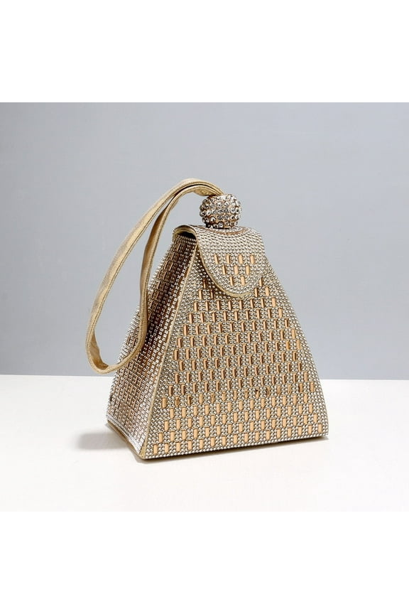 RHINESTONES EVENING BAGS PYRAMID SHAPE FASHION