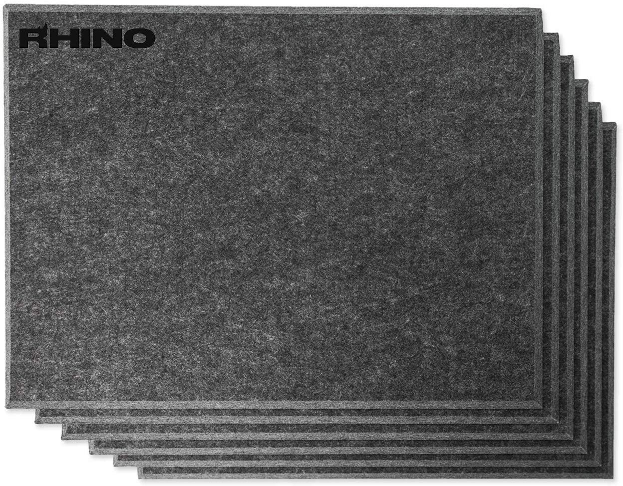 RHINO Acoustic Panel Gray 16" x 12" x 0.4" Thick NRC Sound Bass Isolation 6 Pieces Beveled Edges