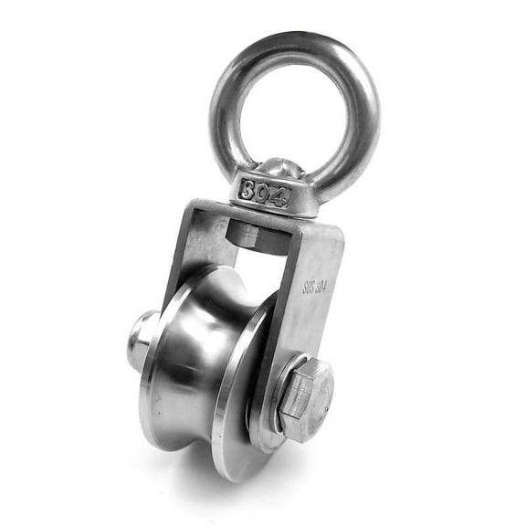 RHKING Pulley Wheel Heavy Duty Pulley Stainless Super Silent Detachable Duplex Bearing 360 Degree Rotation Smooth Loading 1100lb/500 Kg for Material Handling and Moving