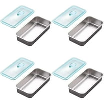 RHKT Stainless Steel Bento Box Extra Large Leak-Proof Lunch Box with Removable Divider BPA Free Dishwasher Safe Food Container for Adults Office,20*10.5*4cm,Stainless Steel,2PC,Box