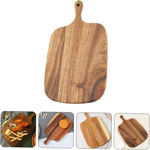 RHKT Wooden Cutting Board for Kitchen, Acacia Wood Cutting Board Wood Chopping Board Cheese Serving Board with Hanging Hole for Bread BBQ Meat and Vegetables,Wood,Brown,1PC