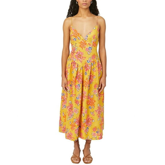 RHODE womens  Sophie Linen Midi Dress, 10