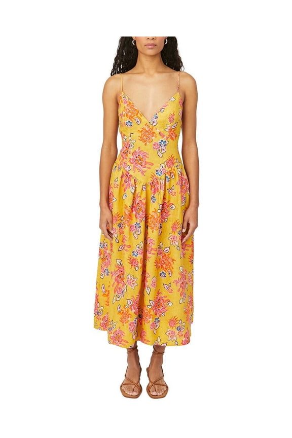 womens Sophie Linen Midi Dress, 12