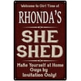 thumbnail image 1 of RHONDA'S She Shed Red Sign Gift Lady Cave 12x18 Metal Sign 112180088140, 1 of 1