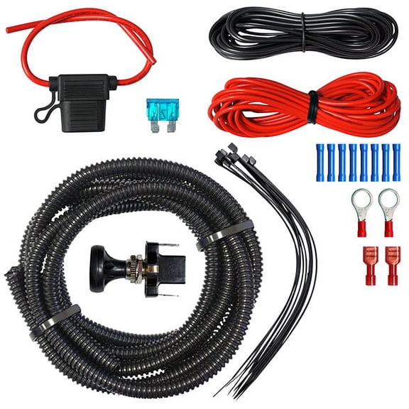 RHOX Golf Cart LED Utility Wiring Kit w/ Push/ Pull Switch 12' Wire