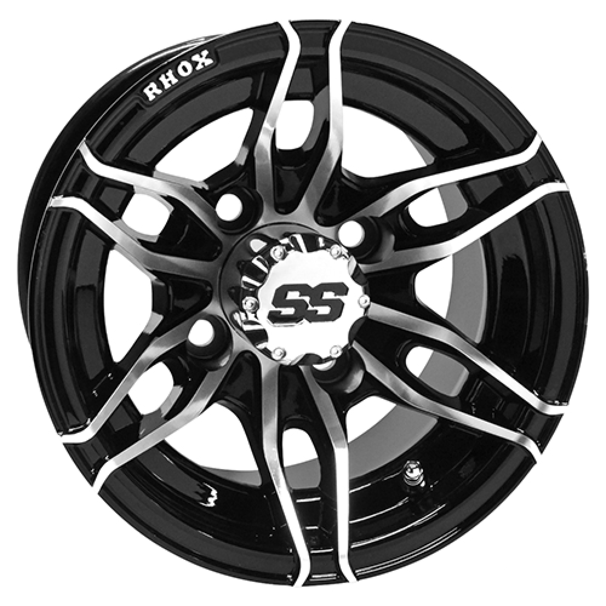 RHOX Wheel RHOX RX376, Machined Black, 10x7 ET-25 Golf Carts; TIR-RX376 ...