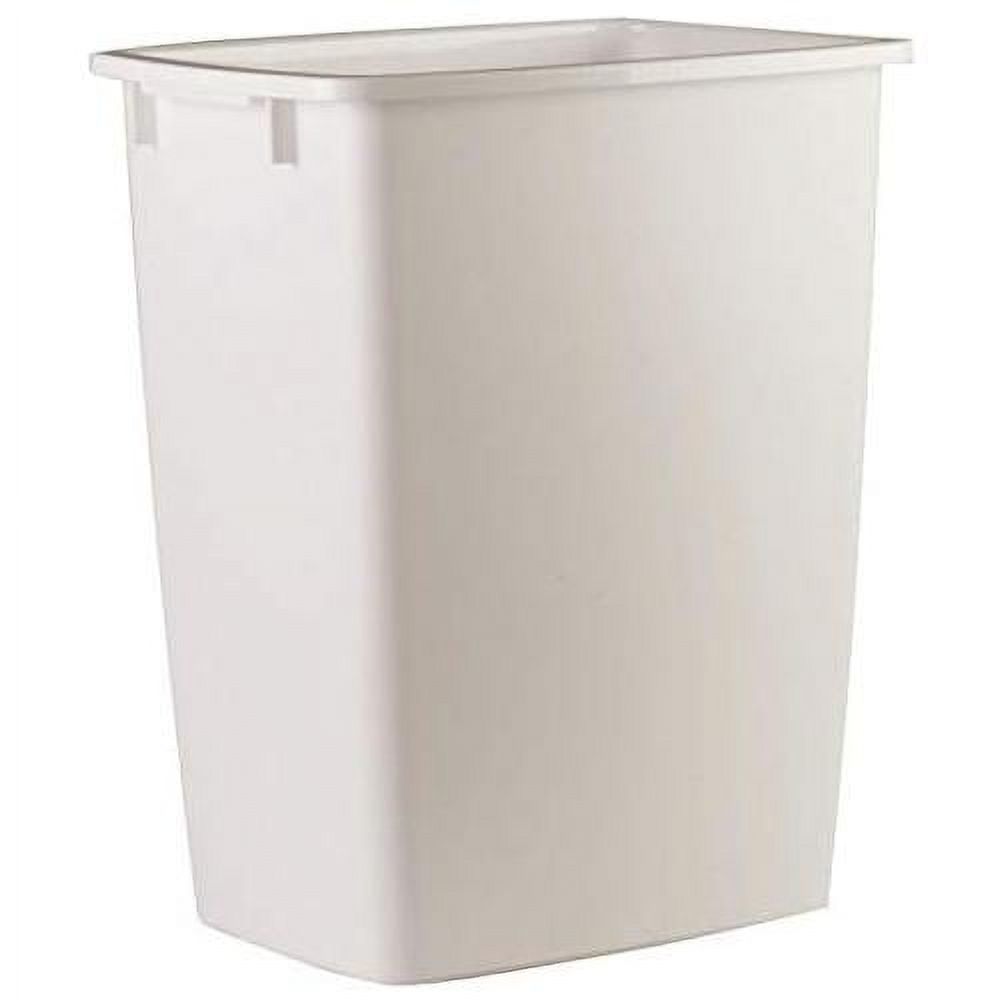RHP2806TPWHI OpenTop Wastebasket, Rectangular, Plastic, 9 Gal, White