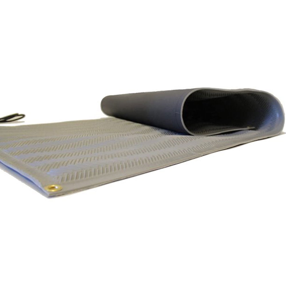 Gray Anti-Slip Herringbone Snow Melting Outdoor Mat, 60 x 30 inches