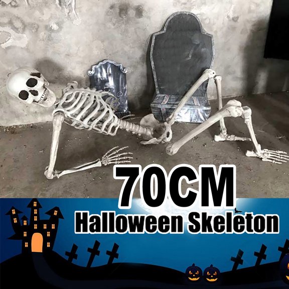RHWHOGLL 28" Posable Halloween Skeleton,Life Size Skeleton with Movable/Posable Joints,Halloween Prop Skeleton Full Size,Human Body Poseable Anatomy Model for Halloween Decorations/Part