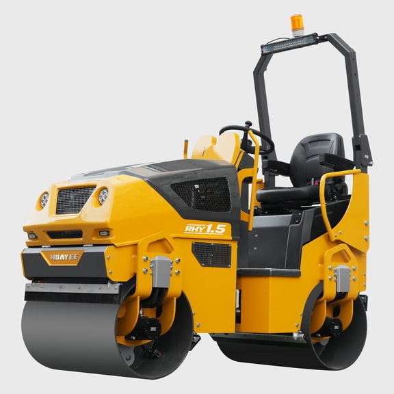 RHY1.5 Road Roller, Ride-On 1.5-Ton Vibratory Road Roller, 22hp V-Twin Compactor | 1500kg Tandem Road Roller with ROPS Canopy, Hydraulic Steering, 100L Water Tank