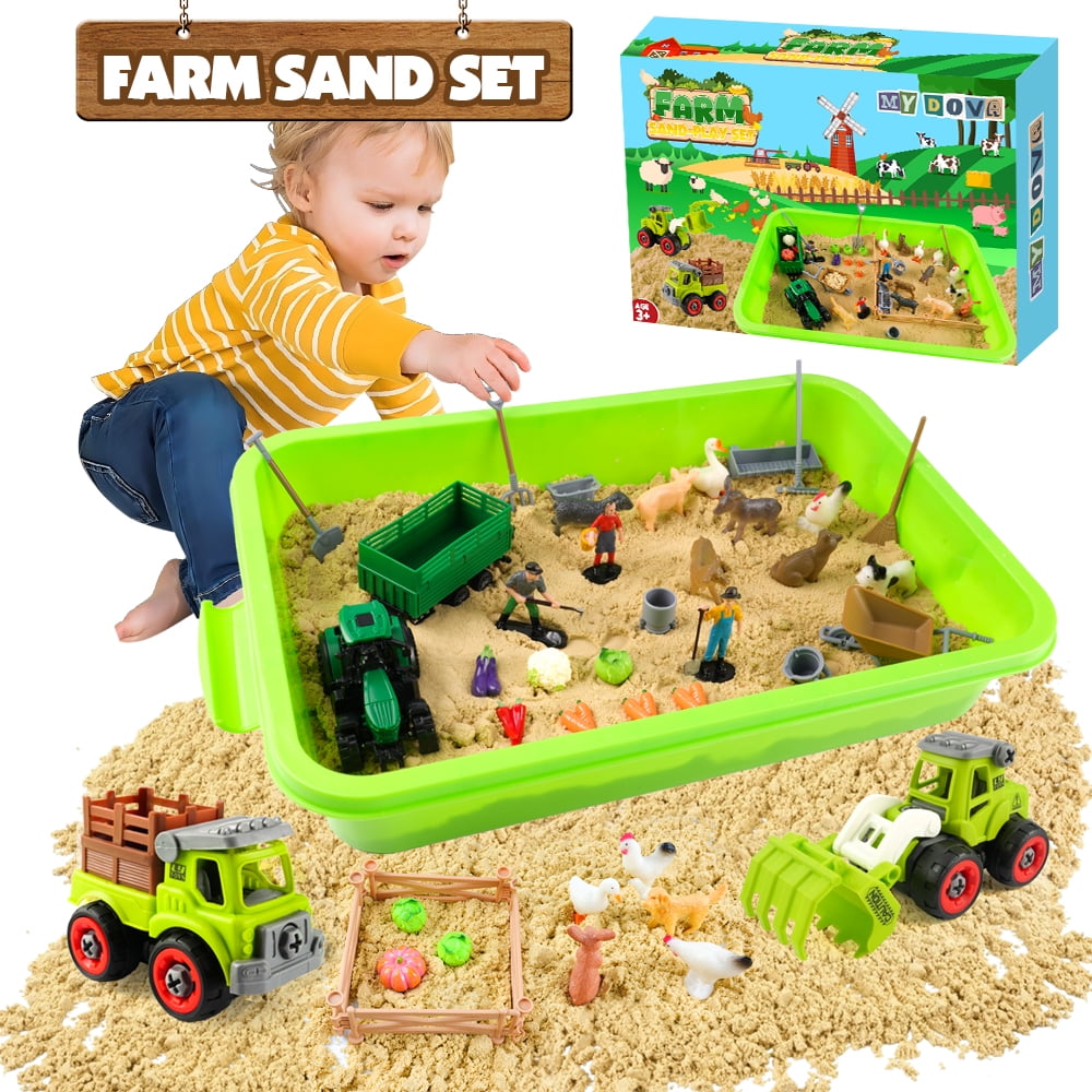 PQKL-party Kinetic Sand Set, Sand Toy With Sand Toys, Farm Cars