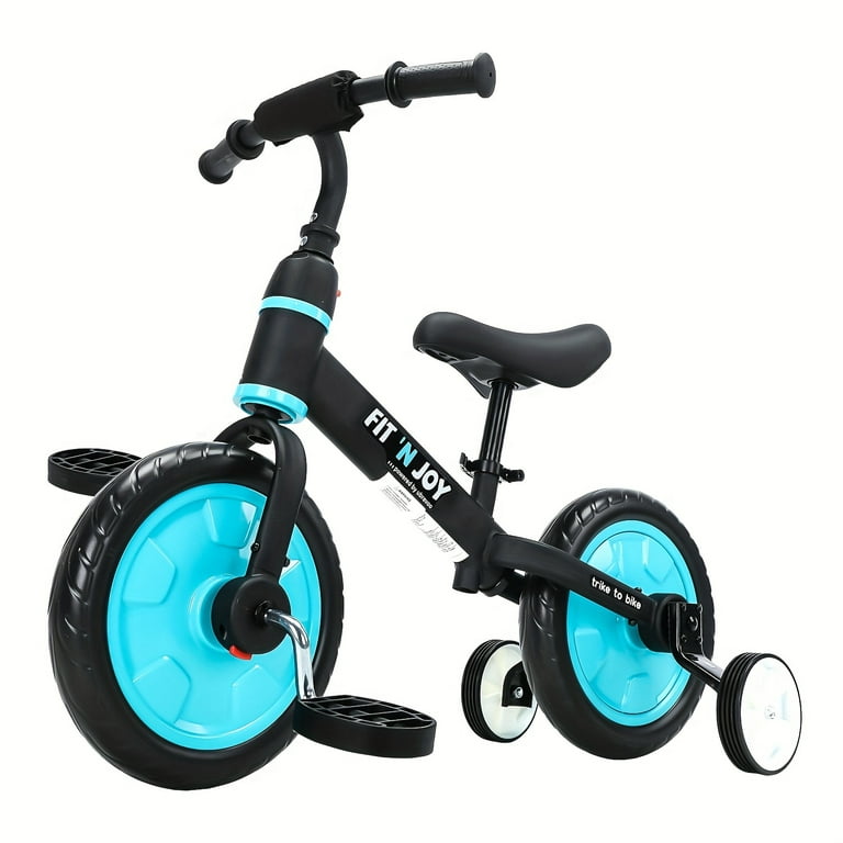 Rhyfjjui2 Fit N Joy Children s Bikes 4 in 1 Balance Bike for Children with Pedals and Stabilisers Trike to Bike Children s Bike for Boys and Girls