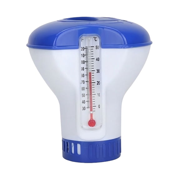 RHcon Floating Chlorinator,Pool Supply Pool Chlorine Floater Dispenser with Thermometer Large Capacity Holds Tablets Adjust Rings Pool Floating Dispenser for Balanced Delivery,Spa,4.7x3.5 Inch