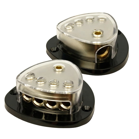RI Audio 0 Gauge Input to Four 4 Gauge Out Distribution Block Car Audio AWG 12V RIDB-04 2 Pack