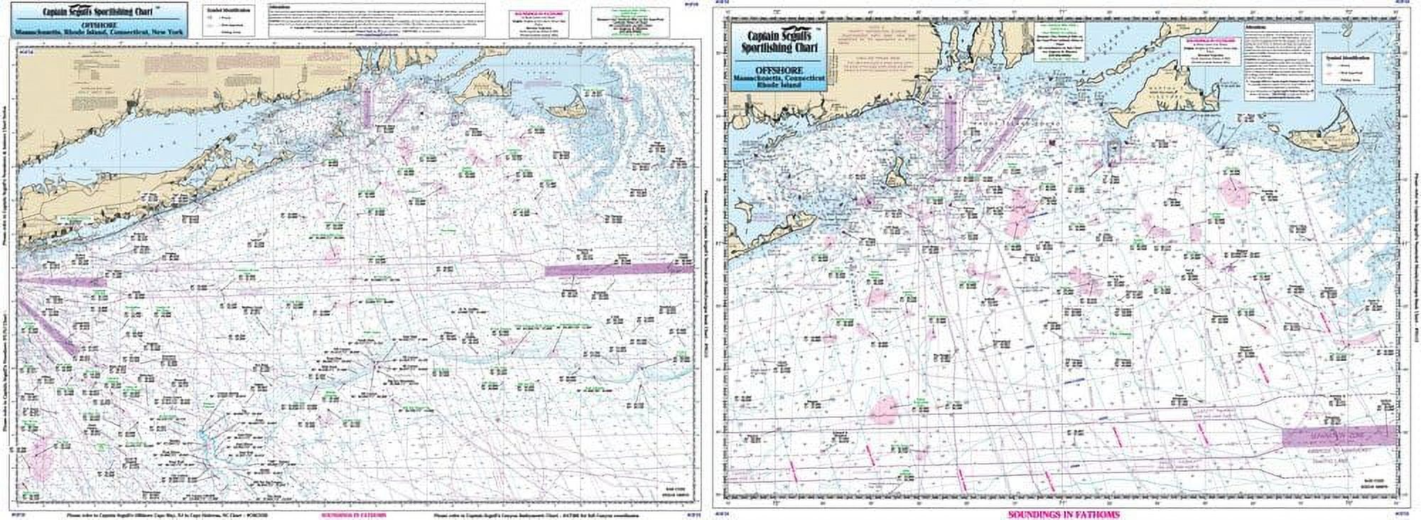 RI, CT, Laminated Navigation & Fishing Chart By Sportfishing Charts Chart OF10