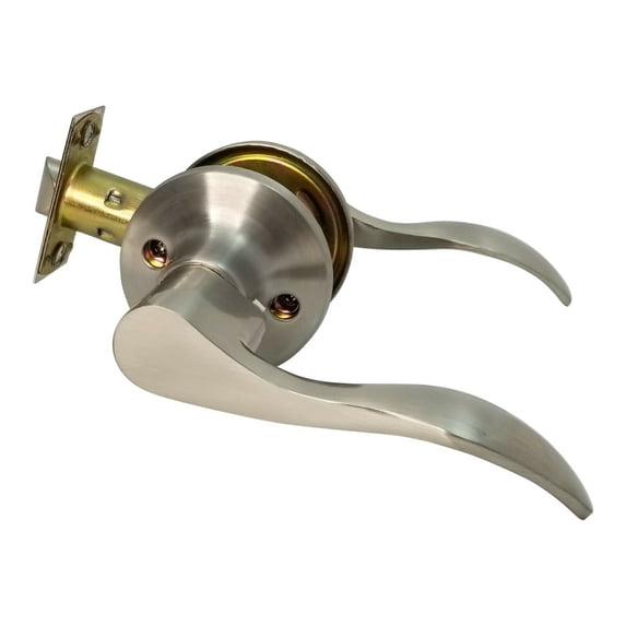 RI-KEY SECURITY Passage Bedroom Closet Door Lock Lever Handle Wave Style Satin Stainless Steel LH