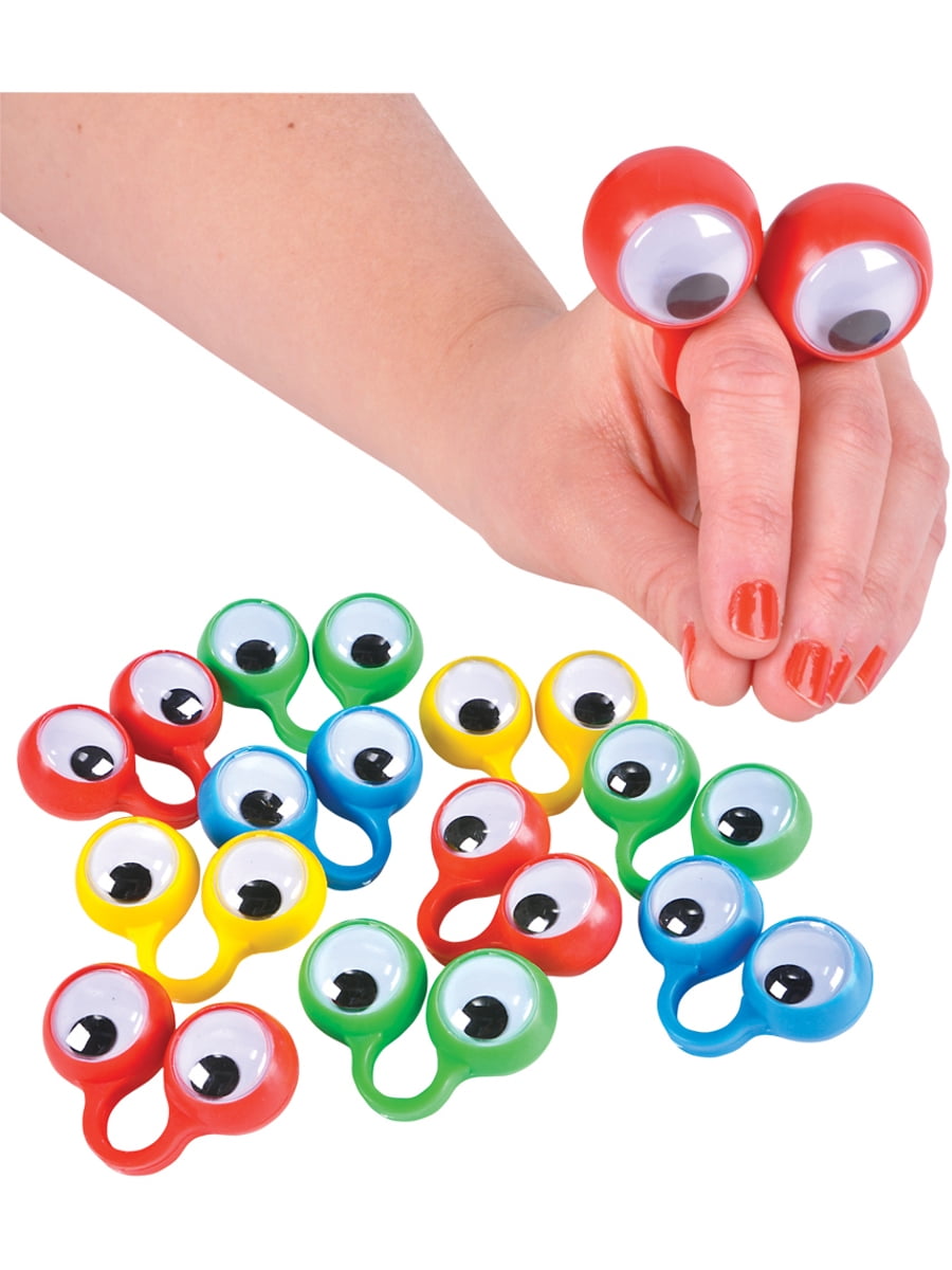RI Novelty Dozen Set Instant Finger Eye Puppets, Party Favor Accessory