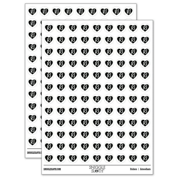 RI Rhode Island State in Heart 200+ Round Stickers - White - Matte Finish - 0.50" Size
