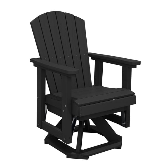 ZRIANG Adirondack Swivel Glider Chair, HDPE All-Weather Rocking Glider Chair for Outdoor, Porch, Balcony, Black