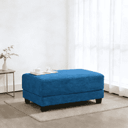 RIAFUN Corduroy Ottoman for Sectional Sofa, Oversized Upholstered Storage Ottoman Bench, Modular Couch Footrest for Living Room, Navy