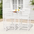 thumbnail image 1 of RIAFUN HDPE Height Bar Stools Set of 2 with Removable Connecting Table, Weather Resistant Outdoor Tall Adirondack Chairs with Umbrella Hole for Patio, Poolside, Garden, White, 1 of 11