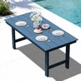 thumbnail image 1 of RIAFUN HDPE Outdoor Dining Table with Umbrella Hole, All-Weather Patio Table for Deck Garden, Rectangle, Navy Blue, 1 of 6
