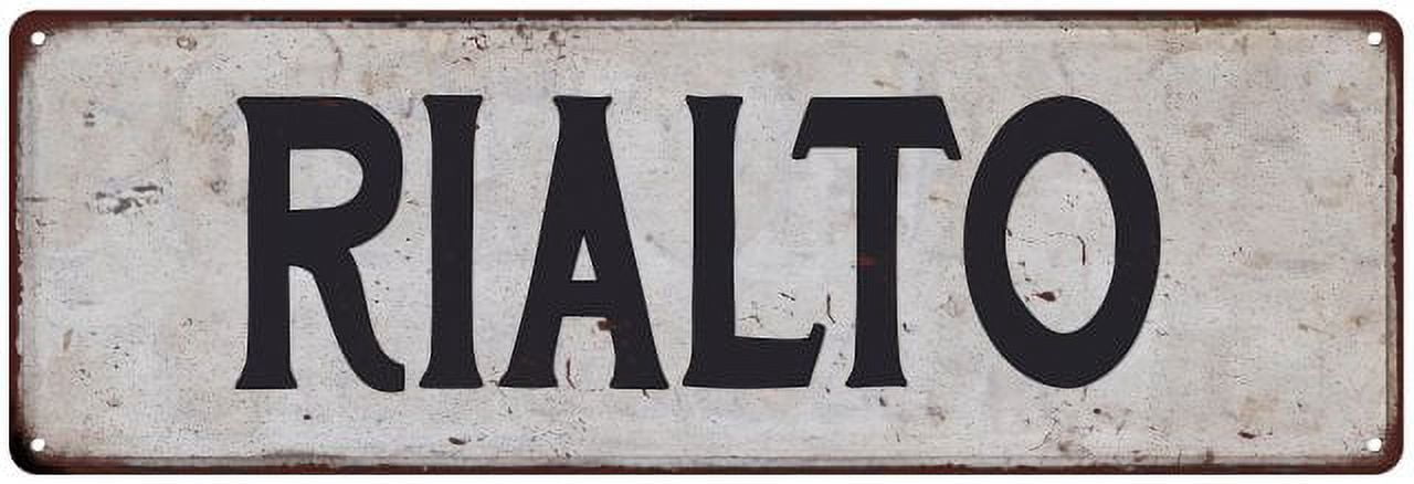 RIALTO Vintage Look Rustic Metal 6x18 Sign City State 106180041074 ...