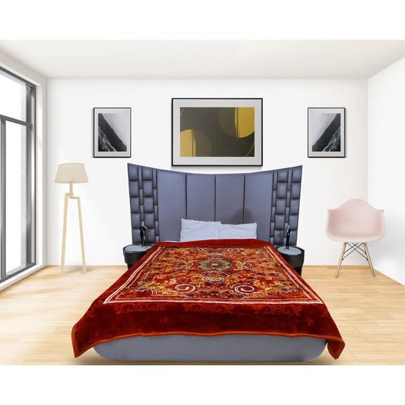 RIAN Super Soft 6.5 lb Floral Design Blanket For Double Bed (Multi Color)
