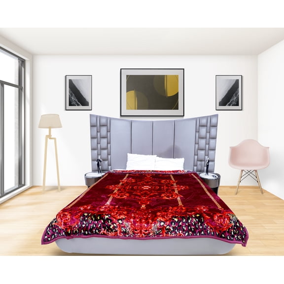 RIAN Super Soft 6kg Floral Design Blanket for Double Bed (Multi Color) Fest Vine