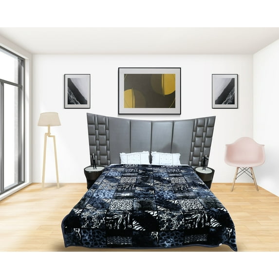 RIAN Tiger Print Mink Blanket For Double Bed 5.5 lb Grey( Multi Color )